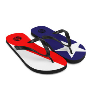 Texas Flag Flip Flops - Texas Bass Angler - Texas Pride - Red, White, and Blue Flip Flops