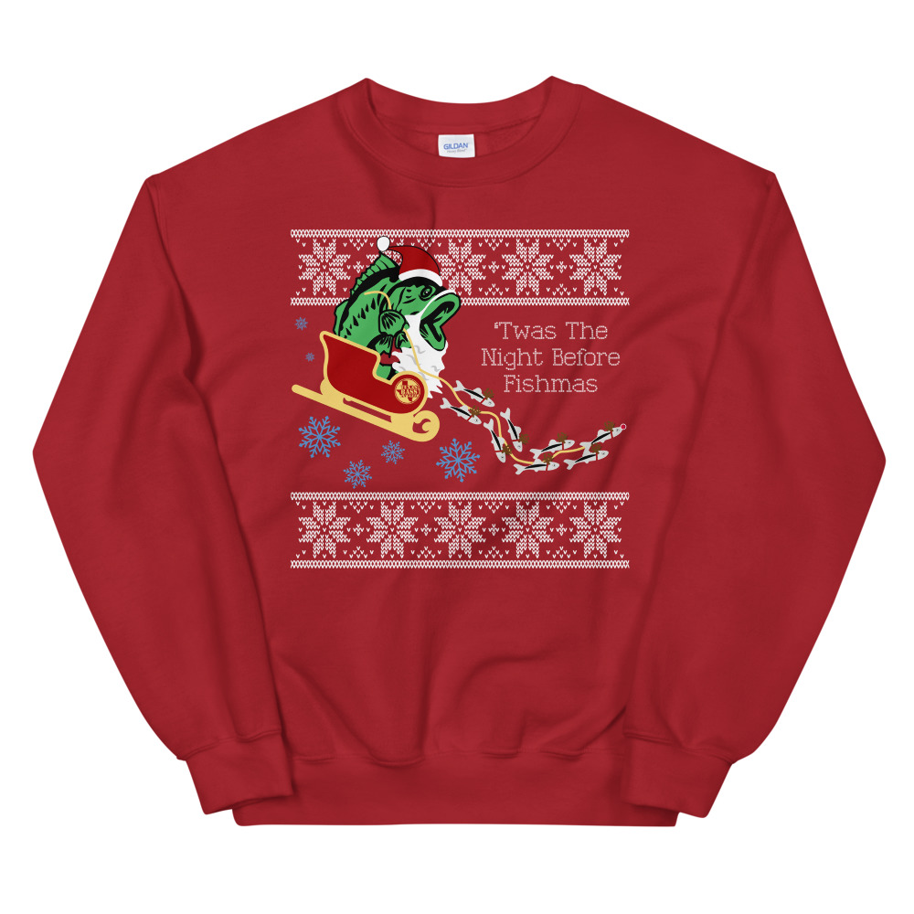 Santa Bass and Eight Tiny Shad Ugly Sweater